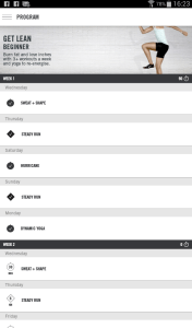 My Program (Image courtesy of Nike+ TC)